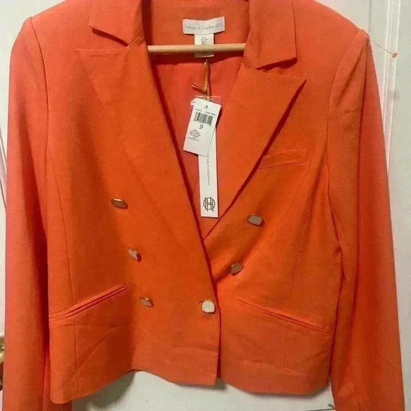 NWT House of Harlow Orange Blazer Jacket Size Small - Picture 7 of 9